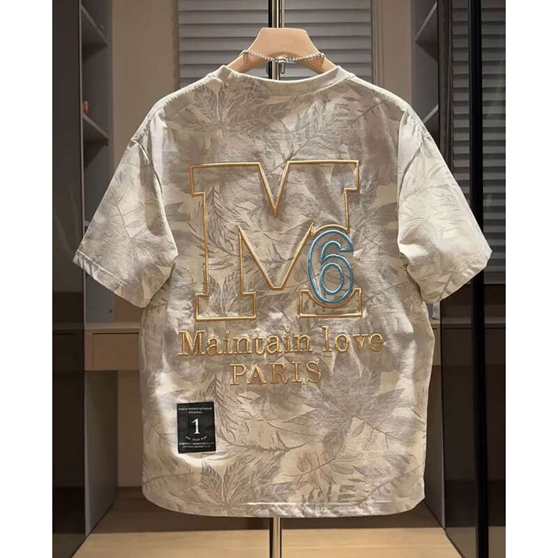 Summer New Fashion Printed Half-Sleeve Loose Fit Men's Casual Short Sleeve T-Shirt With Street Style Embroidery