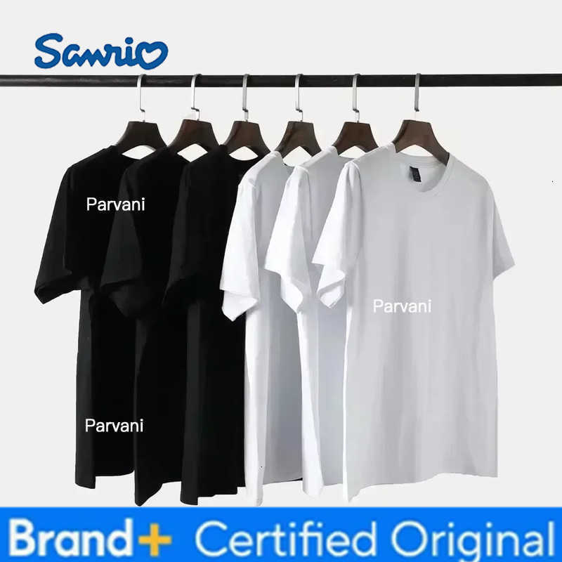 Sanrio 2026 Summer Hello Kitty Burger Couple 100 Cotton Printed Short-sleeve T-shirt Boys and Girls Parent-child Jacket Y2k H260302