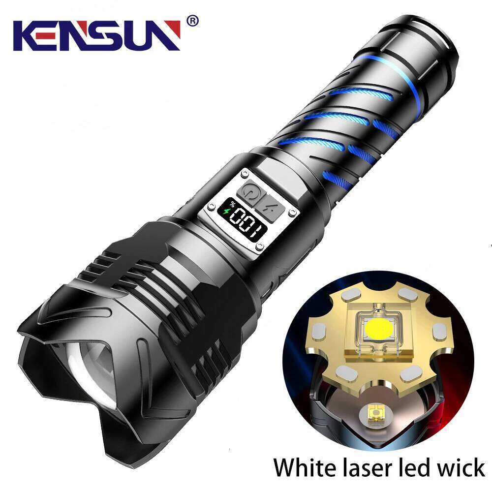 High Power LED Flashlight Long Range Zoomable Lantern USB Rechargeable Waterproof Strong Light Tactical Torch Outdoor Camping Z260301