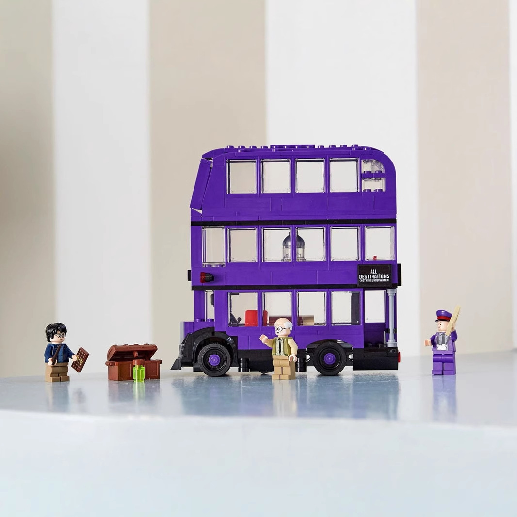 Cross-border new model of Harry 75957 Potter building block assembly set - street scene knight bus children's toy