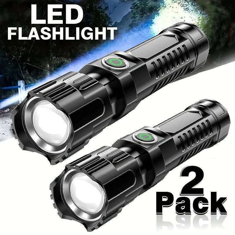 Super Bright LED Flashlight Rechargeable Flashlights Tactical Zoom High Power Spotlight Outdoor Camping Cycling Fishing Torch Z260301
