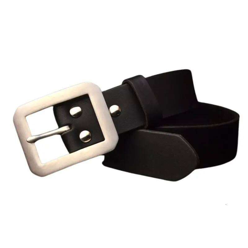 5.5mm Thick Vegetable Tanned American Saddle Leather Belt Men's Full Grain Leather, Stainless Steel Buckle 3.8CM Width S260228