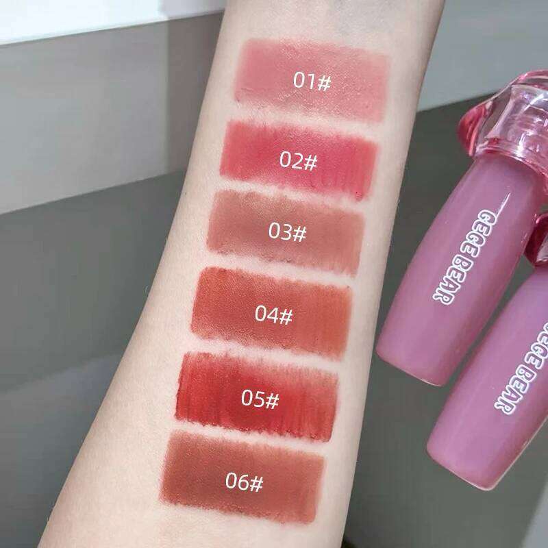 Gege Bear Matte Velvet Cute Pink Mud Cream Lip Clay Long-lasting Color Non-drying Lipstick H260302