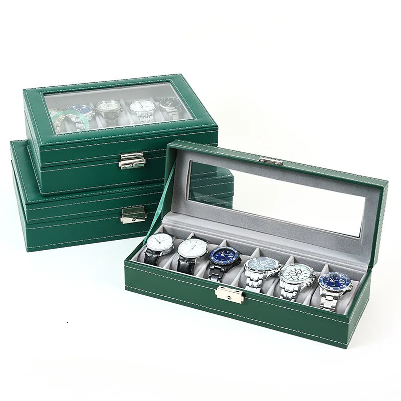 DELESYS Green Dust-proof Watch Jewelry Box With Zipper Watch Gift Box With Lock Jewelry Display Box Gift Box Birthday Present 260228