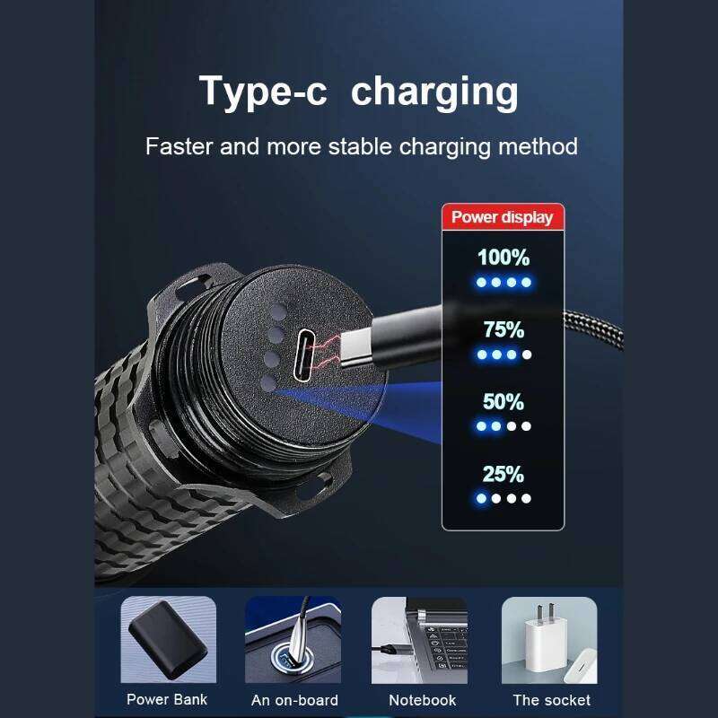 Professional Diving Flashlight Rechargeable USB Underwater Lantern IPX8 Waterproof Dive Torch Lights For Fishing Submarine Z260301