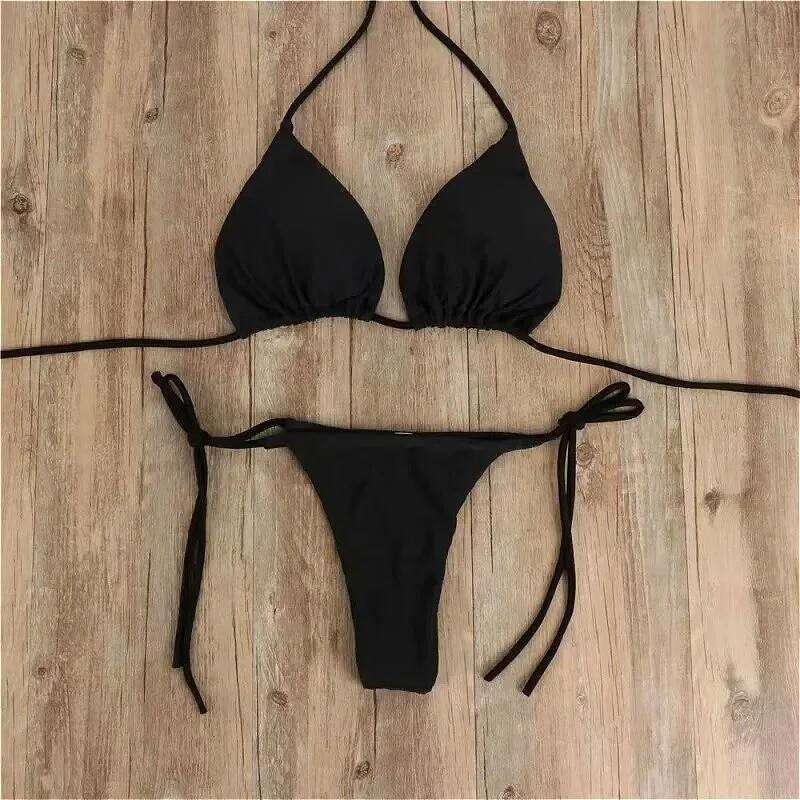 2025 Sexy Bikinis Set Female Bandage Swimsuit Women Two Piece Bikini Swimwears Pink Strappy Beachwear Bathing Suit Low Waist Z260301