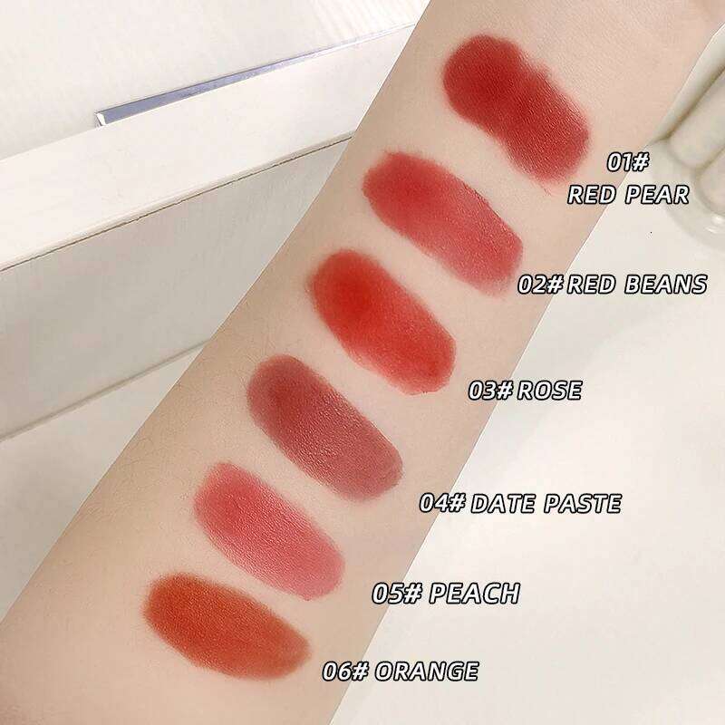 6 Colors Sexy Red Liquid Moisturizing Glaze Tint Long Lasting Matte Lip Mud Waterproof Velvet Lipstick Lips Makeup H260302