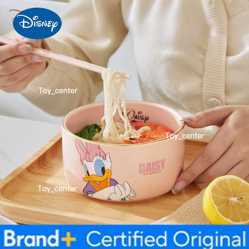 Disney Mickey Mouse Ceramic Bowl Set Soup Noodle Rice Bowl with Gold Trim Dinnerware Gift for Kids Family Dishwasher Safe H260302