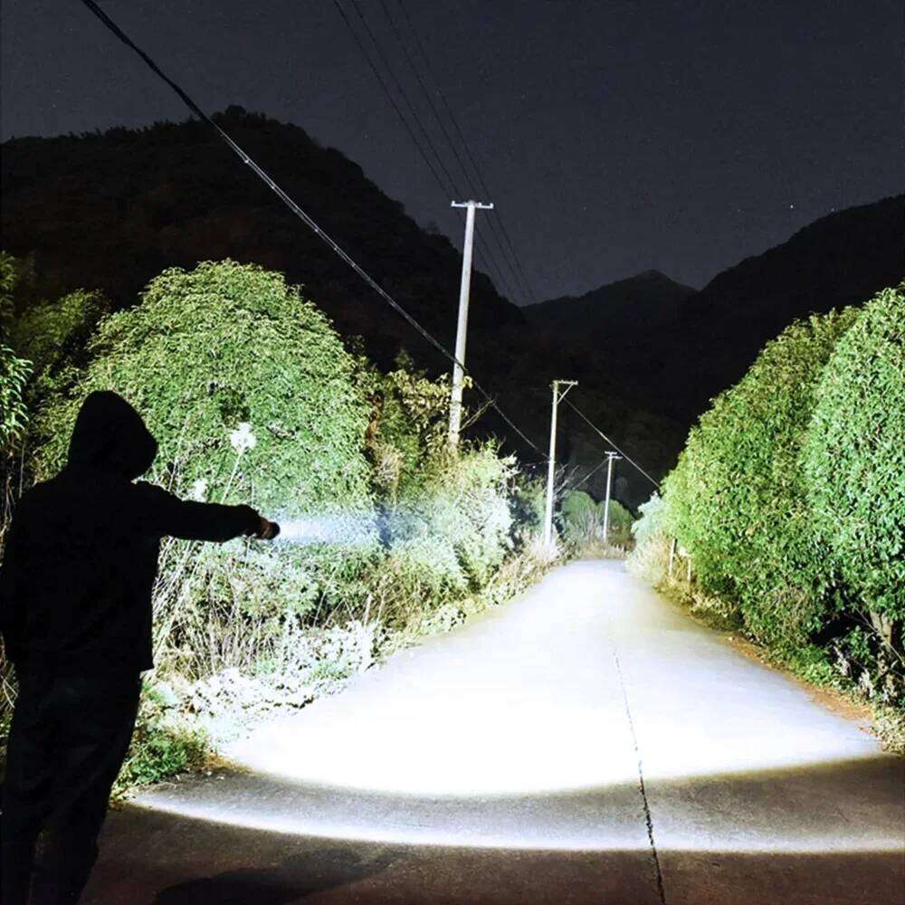 Paweinuo LED Handheld Flashlight Ultra-Bright 15000mAh 860000000LM Zoomable Tactical Lantern Rechargeable Battery Powerful Torch Z260301