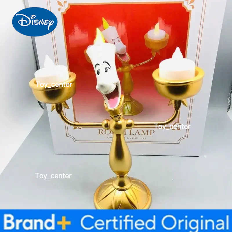 Disney New Beauty And The Beast Action Figures Cogsworth Mr Clock Lumiere Candle Lamp Statue Figure Home Decoration Model Toy H260302