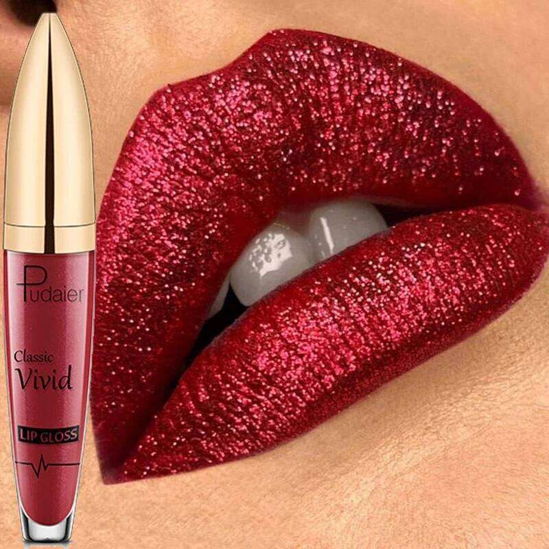 18 Colors Glitter Lip Gloss Waterproof Long Lasting Diamond Matte To Shimmer Metallic Liquid Lipstick Women Lips Makeup Cosmetic H260302