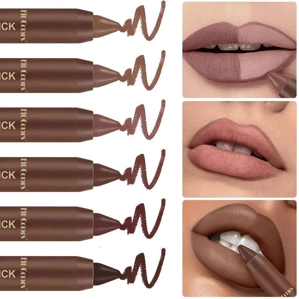 Velvet Matte Lipstick Waterproof Smudge Proof Liquid Lip Liner Pen Moisturizing Nourishing Chocolate Color 6 Shades Cosmetics H260302