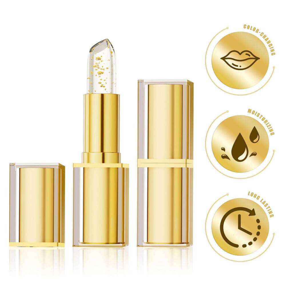 hermo Shift Lipstick Gold Foil Plumping Lip Balm Moisturizing Non Transfer Nourishing Color Change Longwear H260302