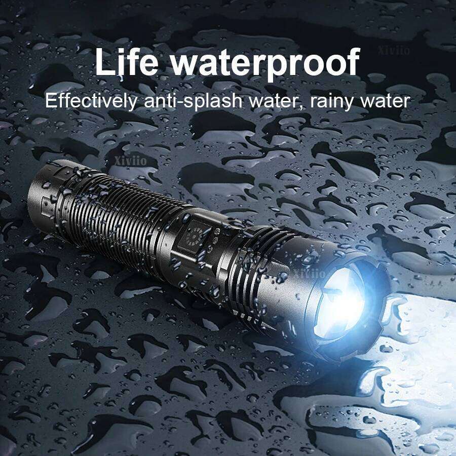 9000000LM LED Strong Light Flashlight Portable Rechargeable Lamp Built-in Battery Long Range Tactical Lantern Outdoor Lights Z260301