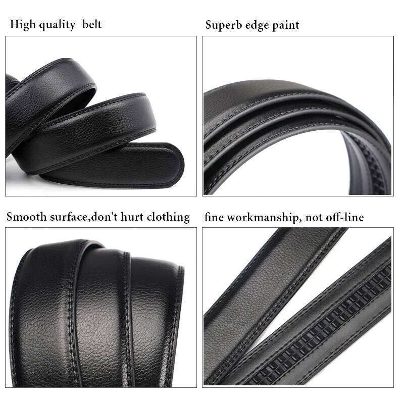 Fashionable Business Men's Authentic Luxury Brand Metal Buckle High Quality Leather Soft Belt Paired with Work Pa S260228