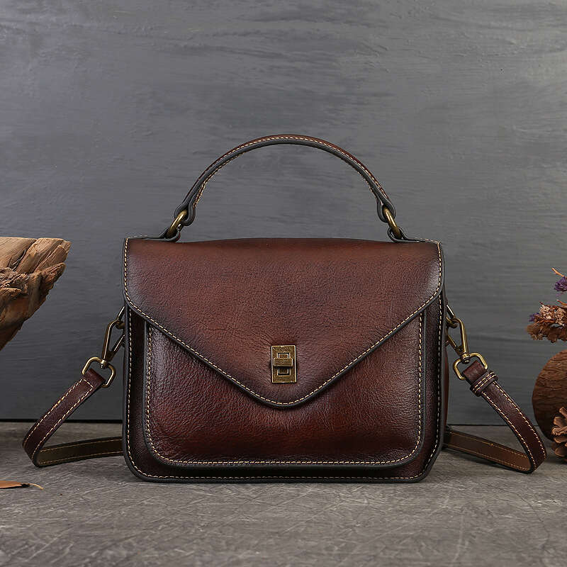 Luxury Shoulder Bags Totes Hobo Top Layer Cowhide Women S Handbag Street Retro Messenger High End Envelope Genuine Leather Crossbody Bag SENYY