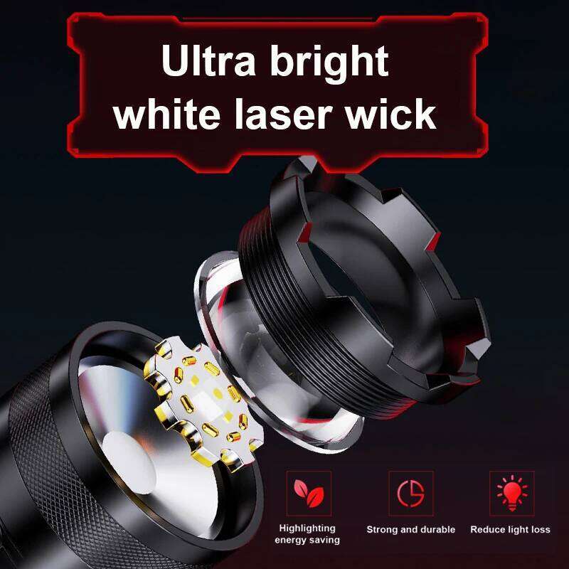 Super Powerful Rechargeable Led Flashlight Brightness Adjustment Multifunctional Tactical Flashlights 600W Long Range Power Bank Z260301