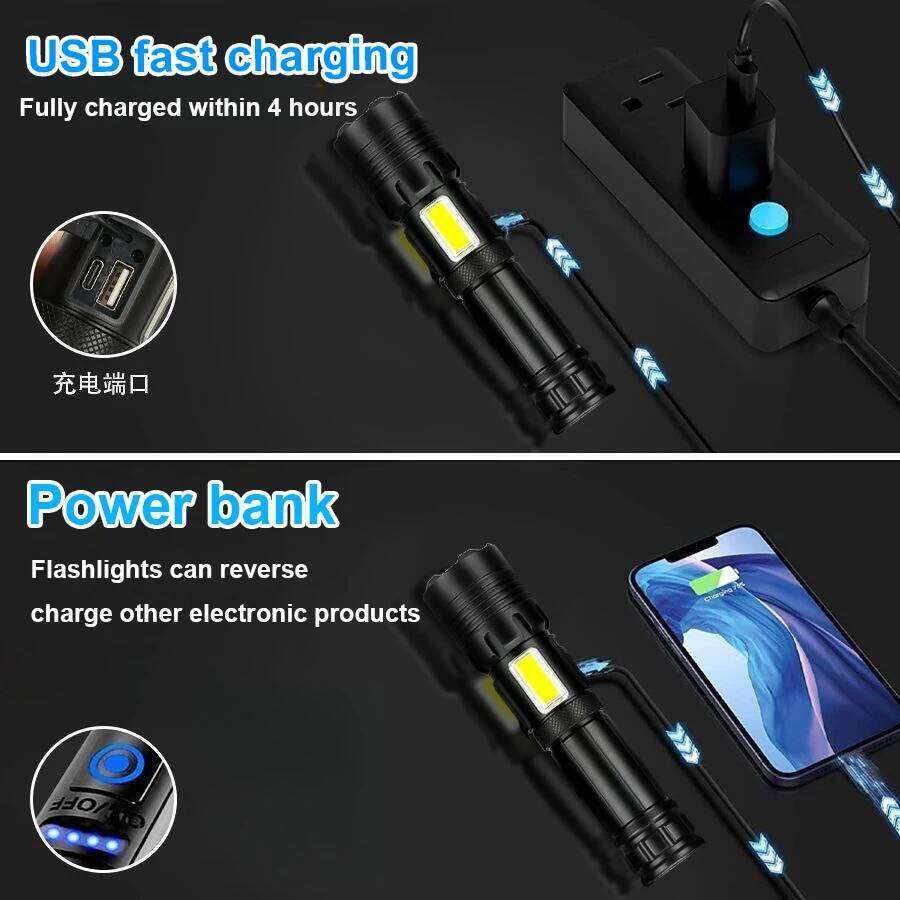 Most Powerful LED Flashlights Rechargeable Tactical Torch Ultra Bright Portable Lamp Oudoot Camping Lantern Built-in Battery Z260301