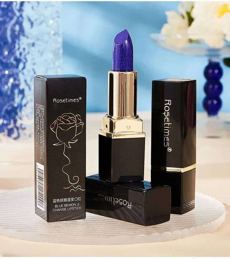 Color Changing Blue Rose Lipstick - Mood Balm Long Lasting Non-Transfer Kiss Proof Lip Makeup H260302