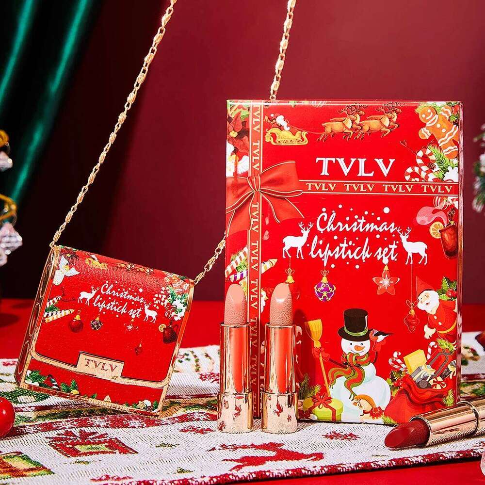 3 Colors Matte Lip Stick with Chain Bag Package Non-Stick Cup Long Lasting Retractable Red Lipstick Set 3.5gx3 H260302