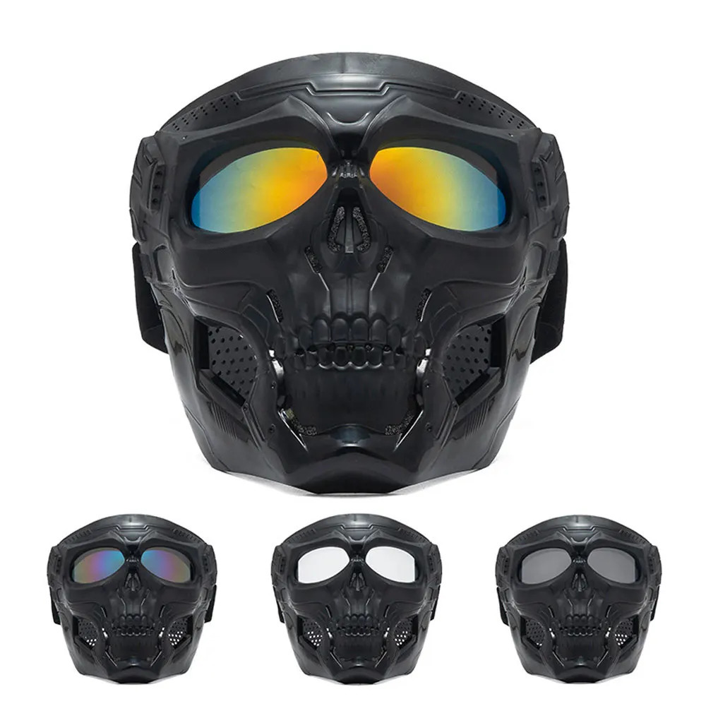 Skull Mask Motorcycle Mask Bicycle Riding Windproof Full Face Skeleton Protective Mask Colored Goggle Tactical Cycling Bike 260207 - view 5