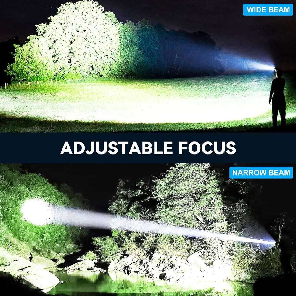Rechargeable Flashlights 2 Pack, 99,000lm Super Bright LED, 6 Modes Adjustable, Powerful Handheld for Camping Home Z260301