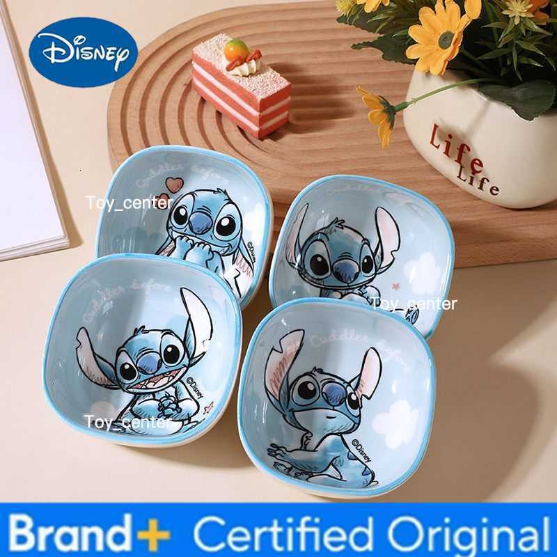 Disney Anime Lilo Stitch Sifang Ceramic Snacks Dipping Rice Bowl Set Ceramic Bowl H260302