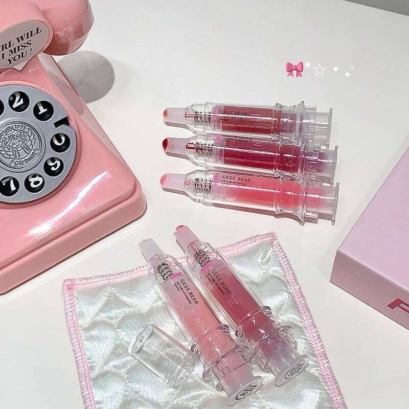 Gege Bear Ice Beet Gloss Honey, Pressed Type Lip Gloss, Balm Smooth, Rich Atmosphere, Explosion, Glitter, Transparen H260302