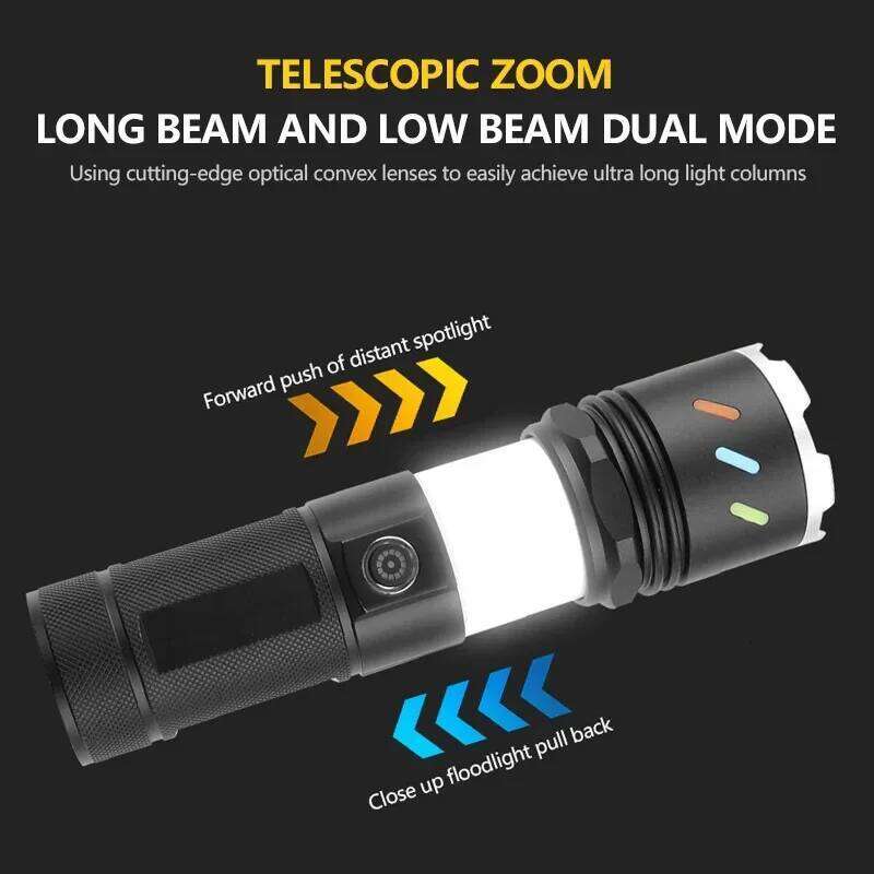 Super bright multifunctional flashlight strong long range rechargeable outdoor home lighting portable camping light Z260301