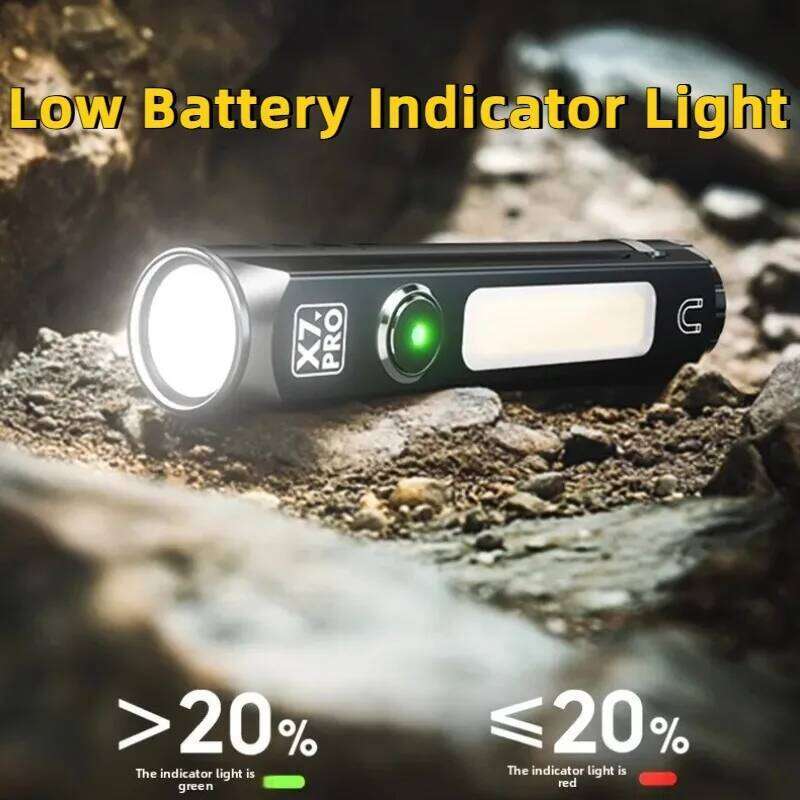 Portable High Brightness Flashlight COB Work Metal Clamp Bottom Magnetic Type-C Charging Emergency Light for Camping Z260301