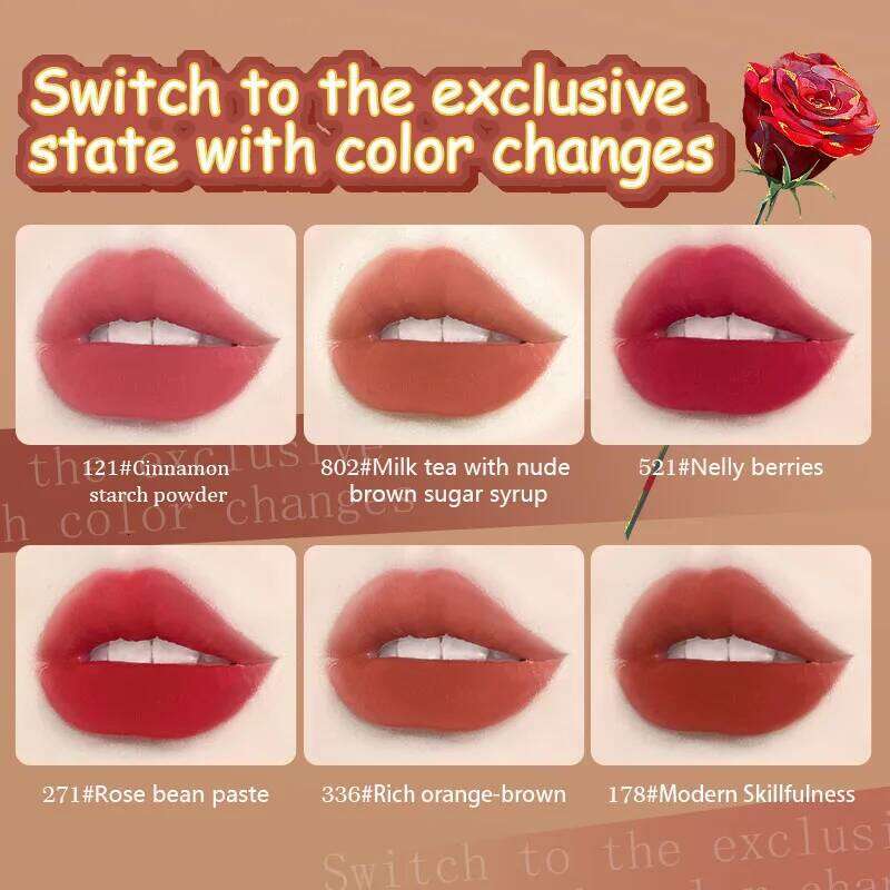 Waterpoof Matte Lipstick, Cute And Lightweight Lip Gloss, Convenient To Carry, Long-Lasting All-Day, For All Occasions H260302
