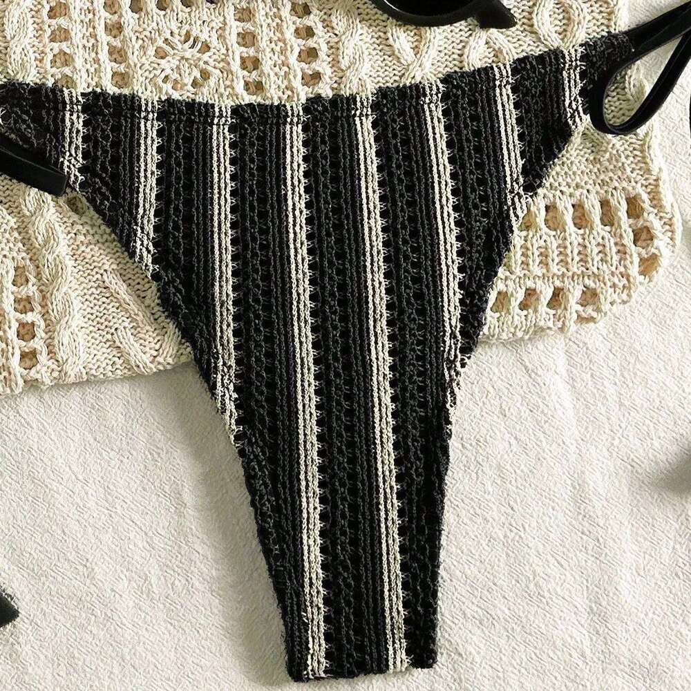 New Ribbed Swimsuit Female Swimwear Women Two-pieces Bikini Set Bather Bathing Swim Suit Beachwear Z260301