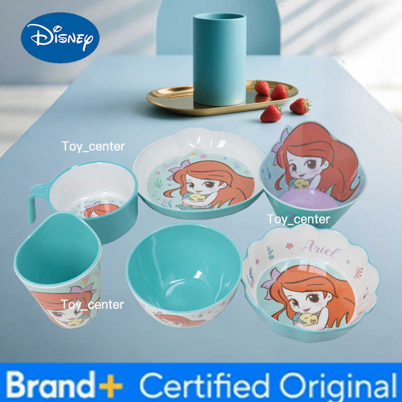 Disney 1pc cartoon mermaid Ariel melamine tableware Plate Bowl Cup Family Dinner Birthday gift Beautiful durable tableware H260302