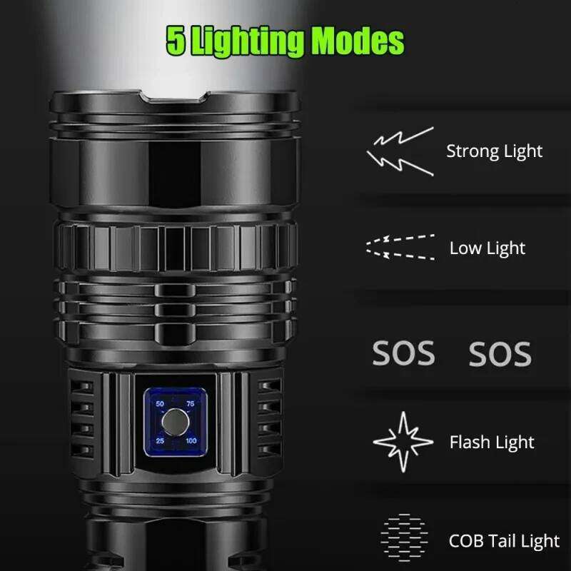 2000W 990000000LM Ultra Bright Torch Built-in 1500mah Flash Light Emergency Spotlights Long 15000M Most Powerful Led Flashlights Z260301