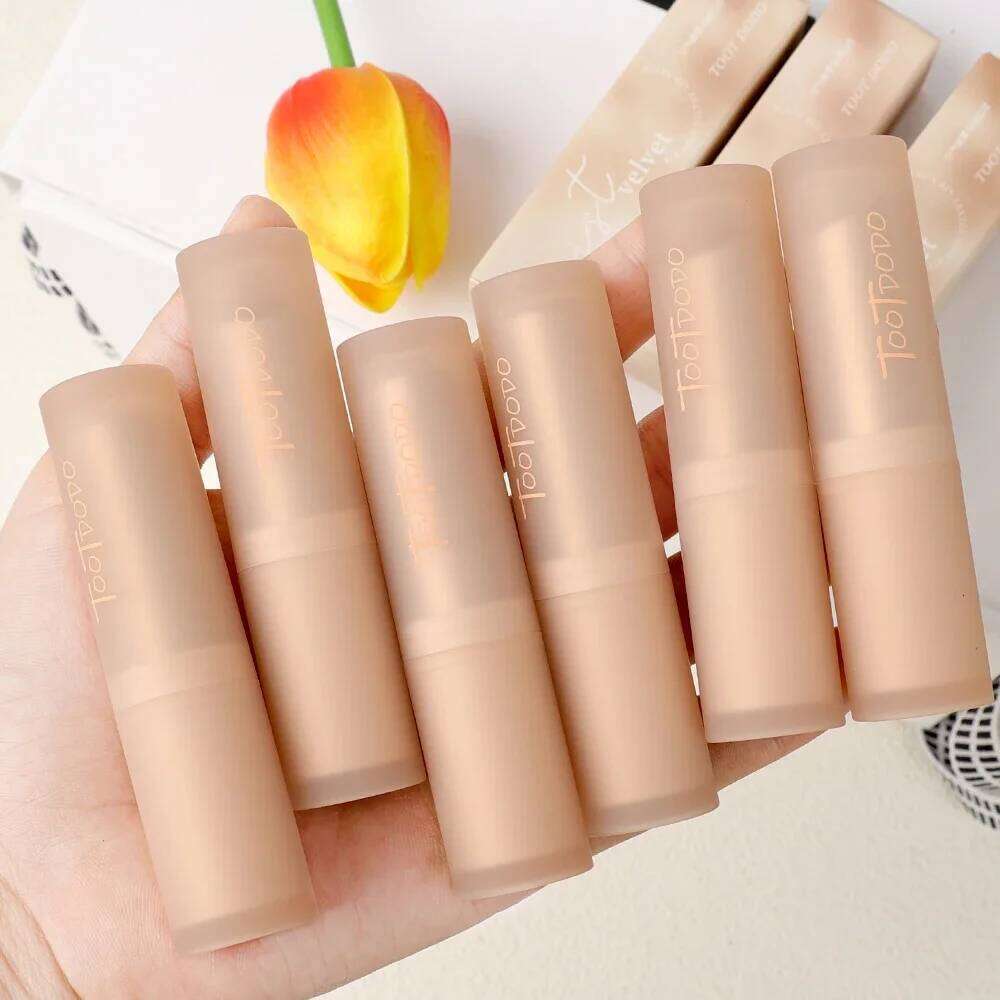1PC Sexy Matte Lipstick Waterproof Lasting Color Rendering Non-stick Cup Velvet Glaze Natural Not Fading Beauty Lip Cosmetic H260302
