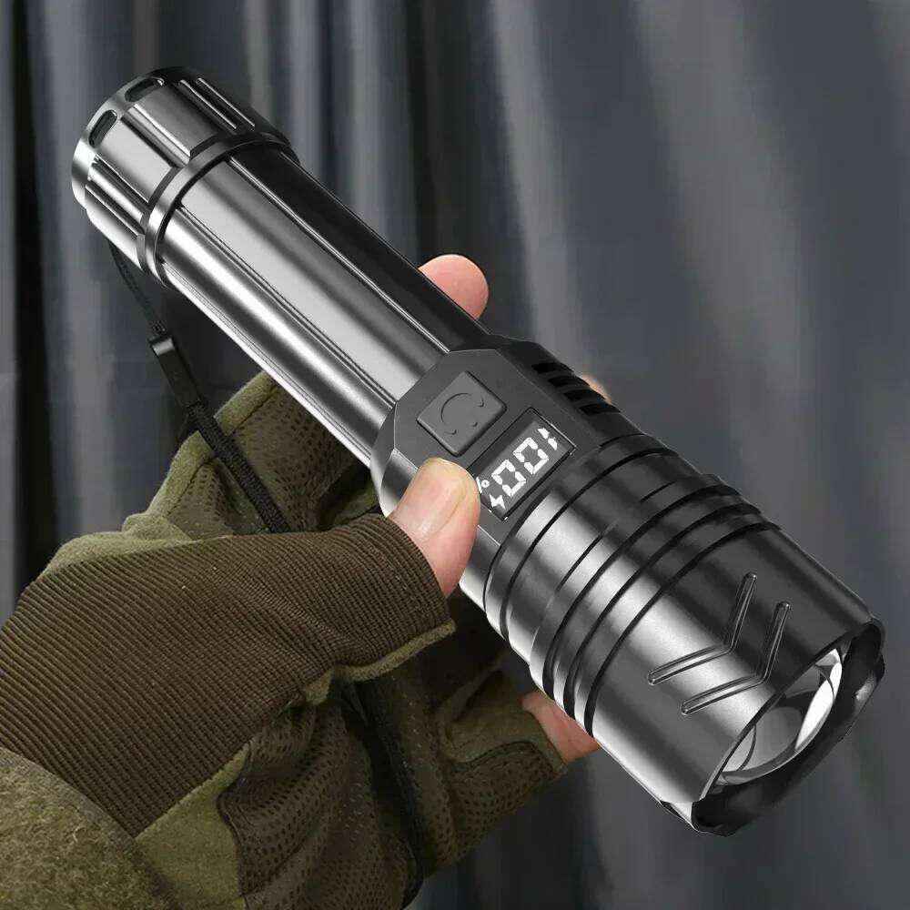 60000LM Ultra Powerful White Laser LED Flashlight Built-in Battery USB Rechargeable Torch Power Display Tactical Flashlights Z260301