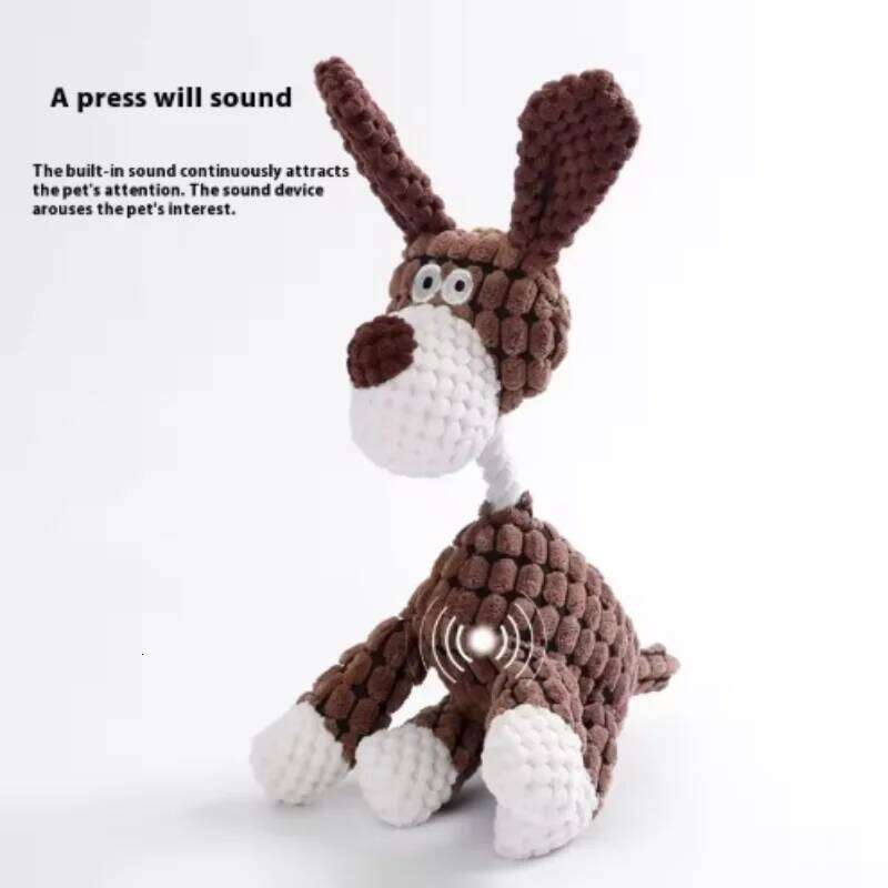 Puppy Squeaker Squeaky Plush Bone Dog - Fun Chew Toy Teething Pets Molar Training Accessory for Canine Playtime