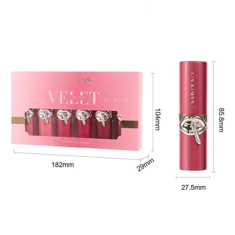 Waterproof Velvet Lipstick Set Matte High Pigment Long Lasting Moisturizing Non Fade Nude Red Lip Gloss Beauty Cosmetic H260302