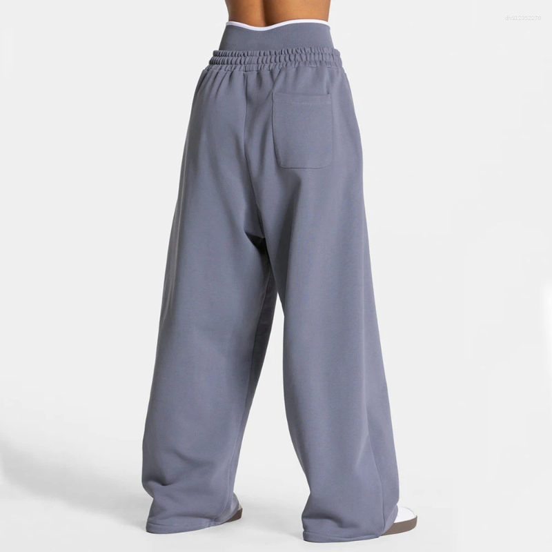 Active Pants Women Drawstring Yoga Wide Leg Loose Casual Trouser Sports Straight Fitness Running Elastic Jagger XP293