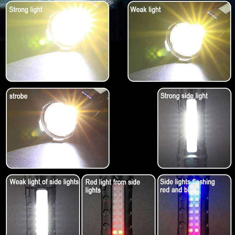 Power Rechargeable LED Flashlight With Side Light, Torch For Outdoor Camping, Hiking High Flash Light Z260301