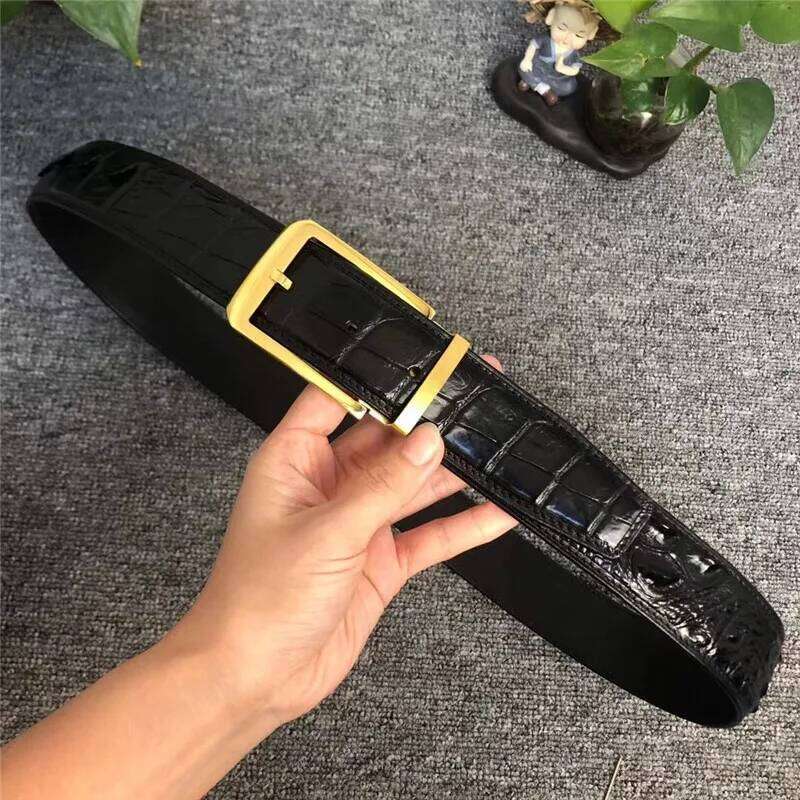 Classical Designer Exotic Alligator Skin Belt For Men Stainless Steel Needle Buckle Genuine Crocodile leather Male Waist Straps S260228