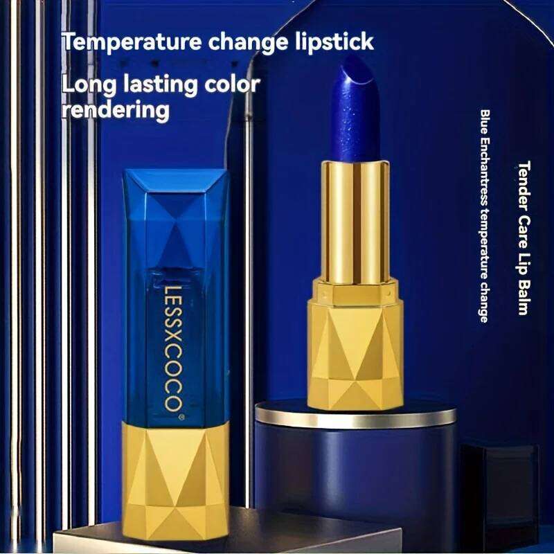 Blue Rose Color Changing Waterproof Magic Temperature Gloss Red Lipstick Lip Care Makeup Base for Women Beauty H260302