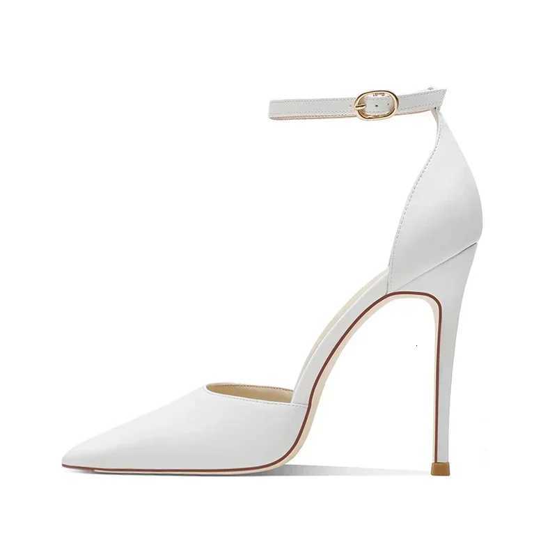 One line strap nude high heels summer new versatile French womens pointed thin heel toe sandals K260302
