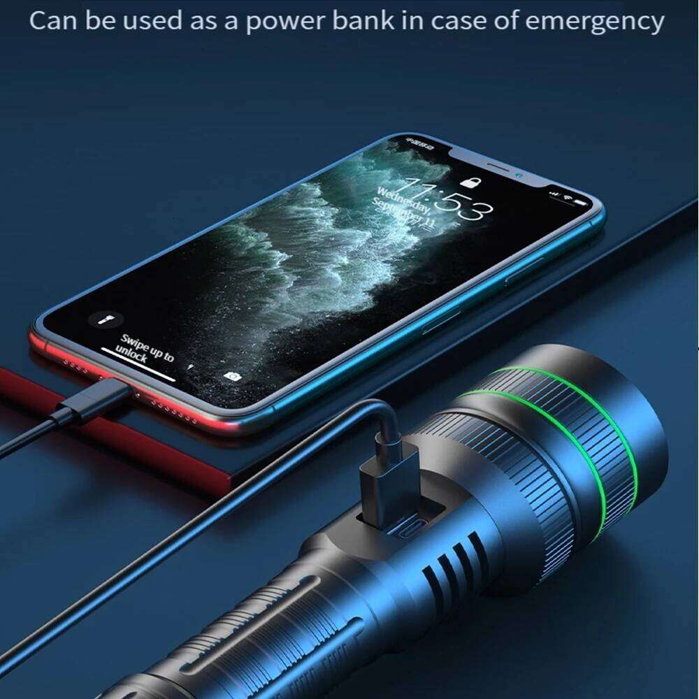 High Power Tactical Torch Most Powerful LED Flashlight Long Shot Zoomable Lantern For Camping Outdoor Built-in 26650 Battery Z260301