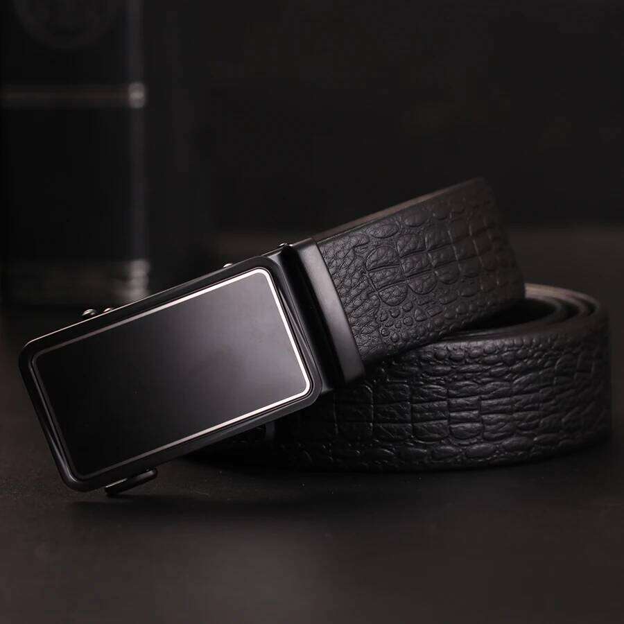 Formal Business Reverse Pull Belts Luxury Genuine Leather Belt Top Quality Automatic Strap Click Buckle Men belt S260228