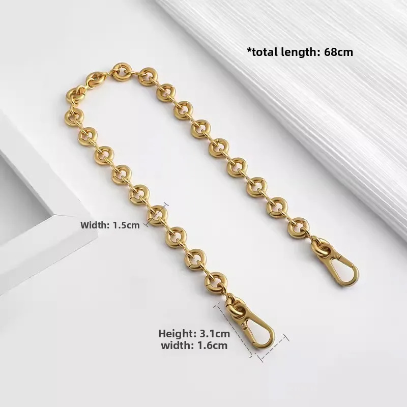 Lucky bag shoulder strap bag strap replacement for master womens bag donut shaped alloy metal chain accessory 260228