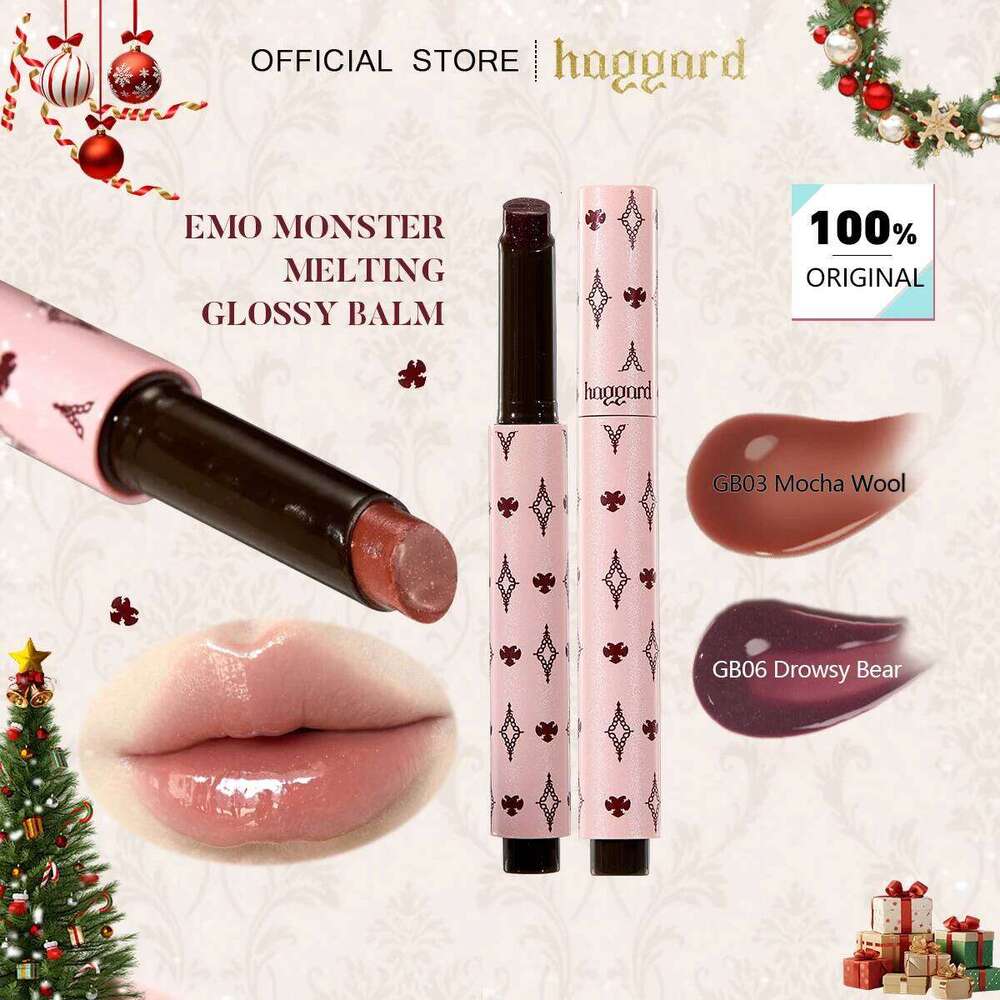 haggard Emo Monster Melting Balm,Solid Glossy Balm Texture,Lightweight Non-Sticky,Natural Color Payoff,Lip Highlighting H260302
