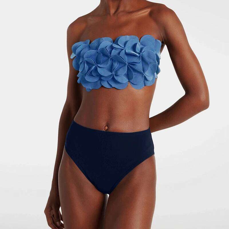 Two Piece Flower Sexy Swimsuit Women Bikini Bandeau Biquini Female Push Up Swimwear Ptachwork Bathing Suits Bodysuit Beachwear Z260301