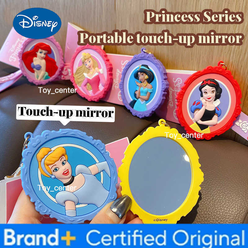 Disney Princess Ariel Snow White Acrylic Mirror Keychain Cute Bag Charm Purse Accessories for Women Girls Gift Kawaii H260302