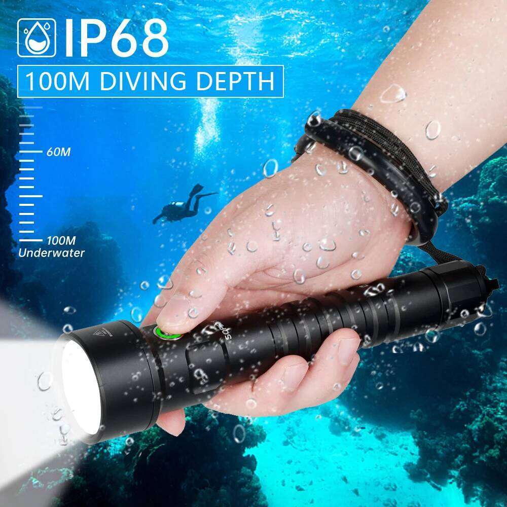 New Sofirn Diving Light SD09L SST40 LED Flashlight 6800lm 21700 USB Rechargeable Underwater Waterproof Torch Z260301